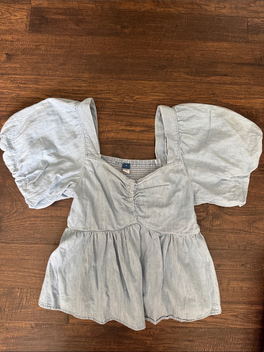 Old Navy denim Smocked Waist Top